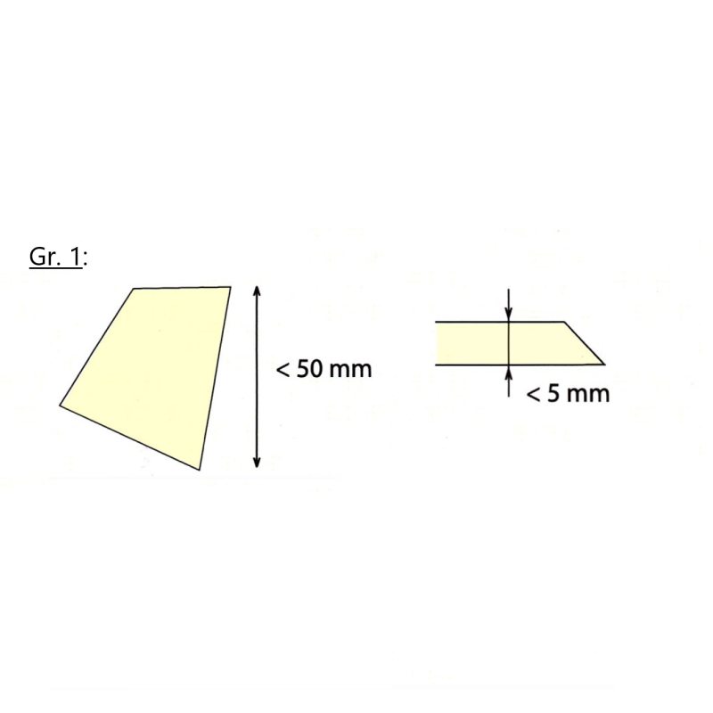 Coticule jaune, profilés irréguliers - Qualité I, extra-extra